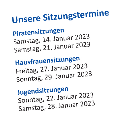 Sitzungstermine 2022 2023