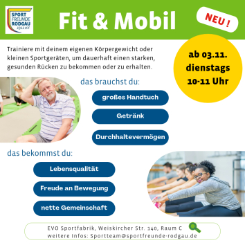 Neuer Vormittagskurs am Dienstag: Fit & Mobil